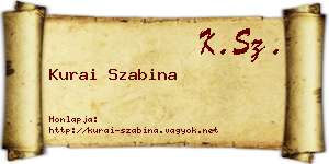 Kurai Szabina névjegykártya