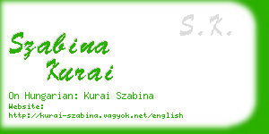 szabina kurai business card